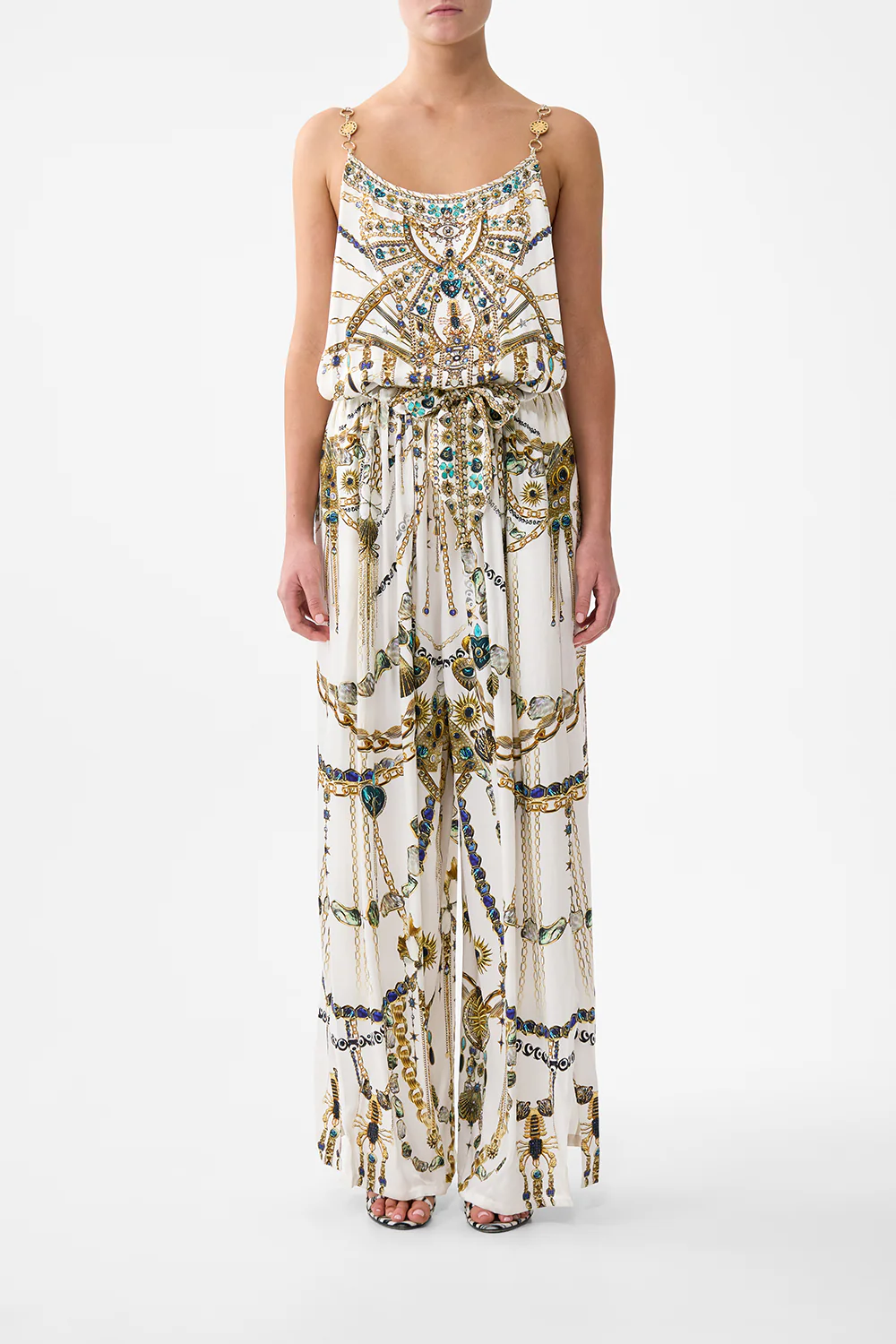 SHOESTRING STRAP JUMPSUIT CHAIN GANG