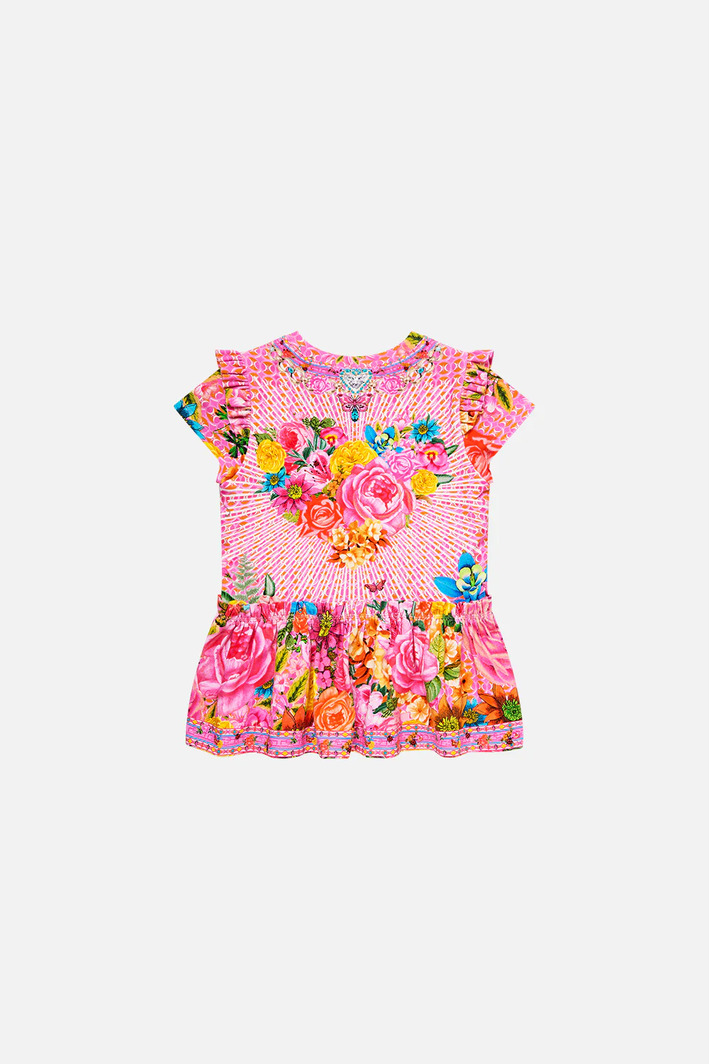 BABIES TEE DRESS WITH FRILL SHOULDER AND HEM ILLUSTRATION NATION - Image 2