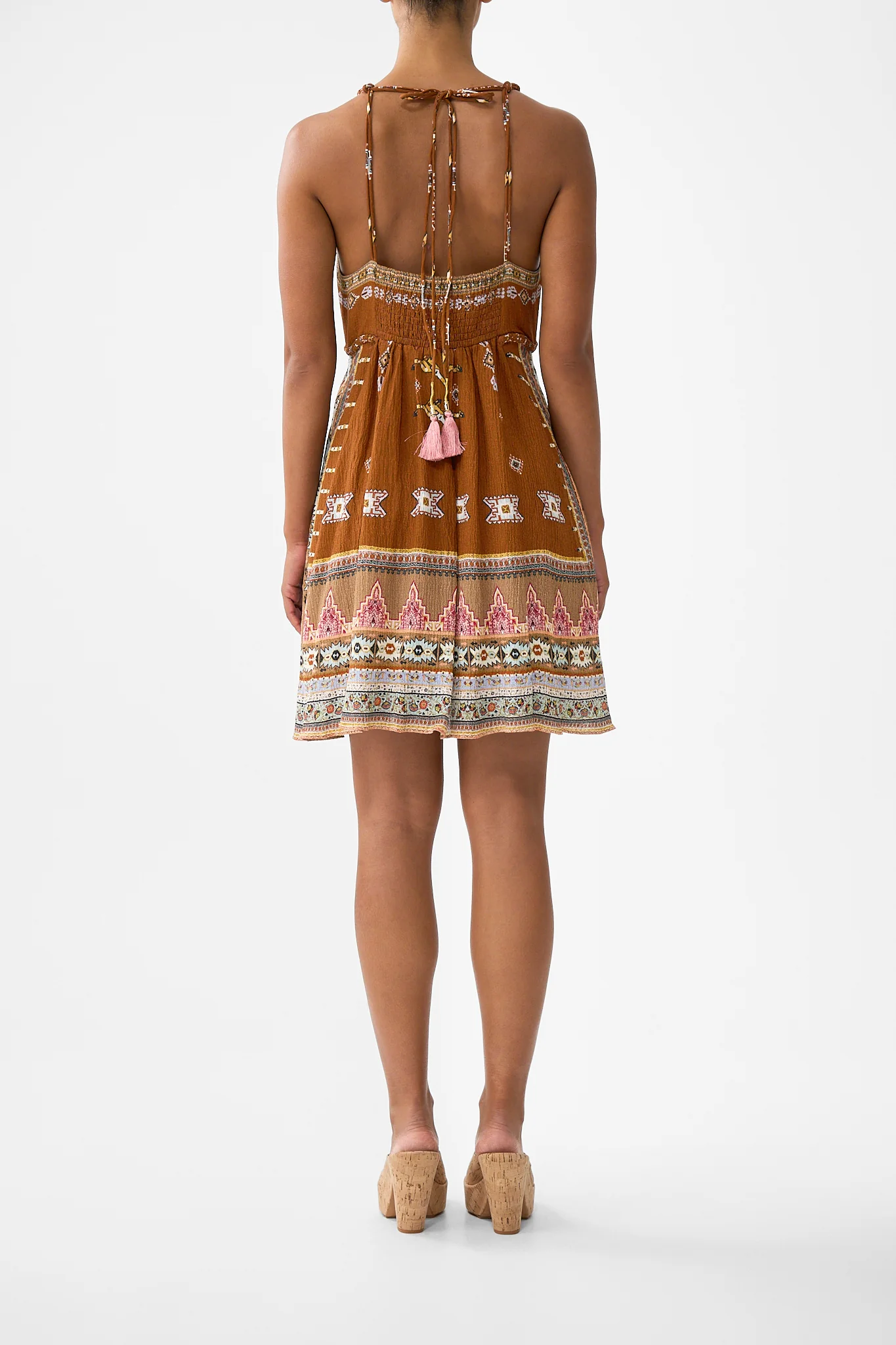 SHORT FLARED DRESS WITH MACRAME DETAIL FABRIC OF TIME - Image 2