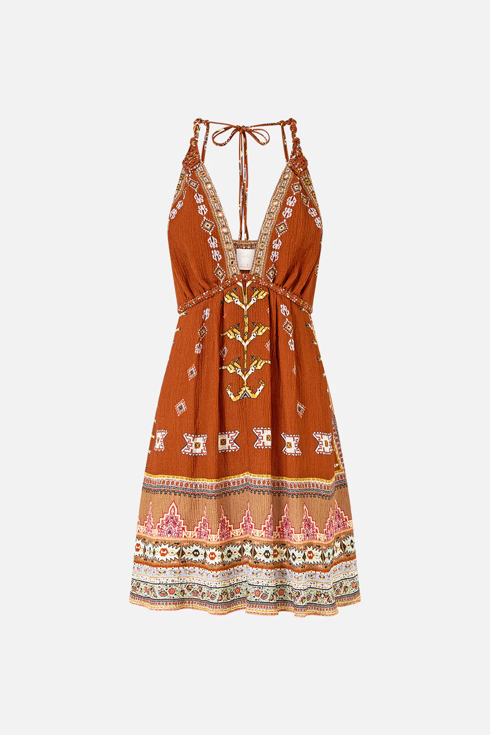 SHORT FLARED DRESS WITH MACRAME DETAIL FABRIC OF TIME - Image 3
