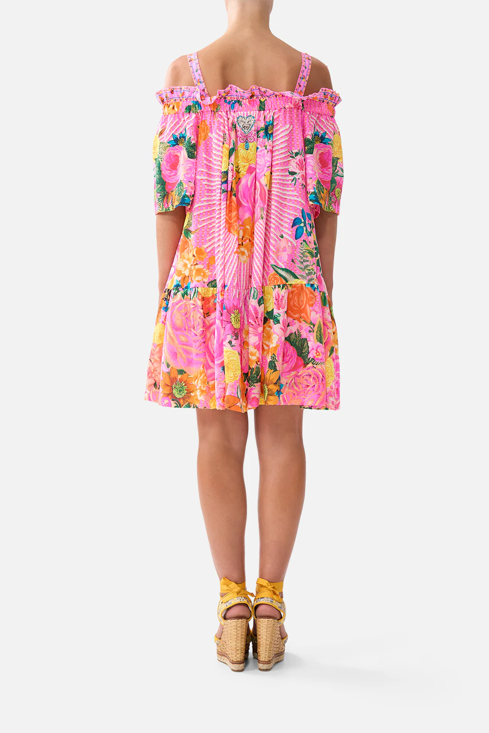 OFF SHOULDER FRILL DRESS WITH STRAPS ILLUSTRATION NATION - Image 2