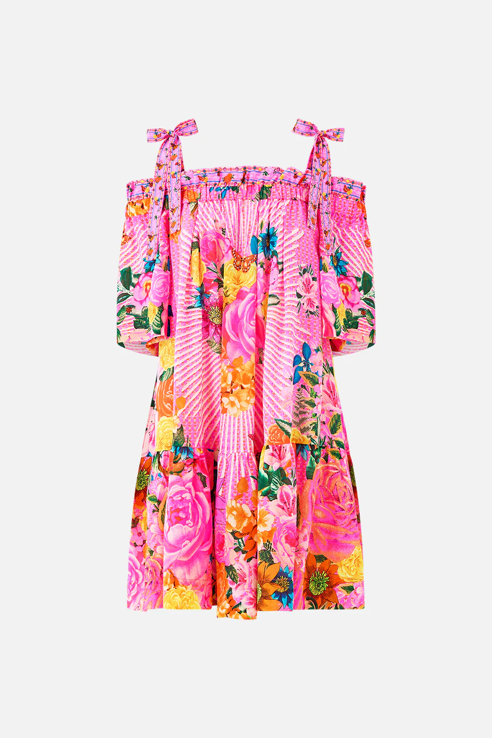 OFF SHOULDER FRILL DRESS WITH STRAPS ILLUSTRATION NATION - Image 3