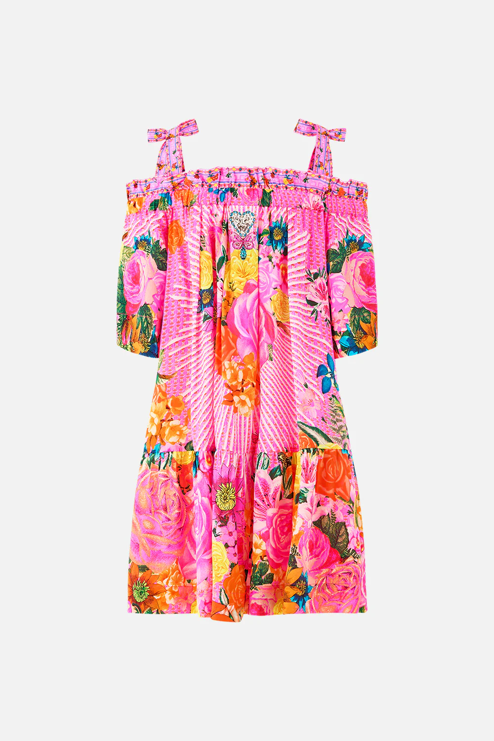 OFF SHOULDER FRILL DRESS WITH STRAPS ILLUSTRATION NATION - Image 6