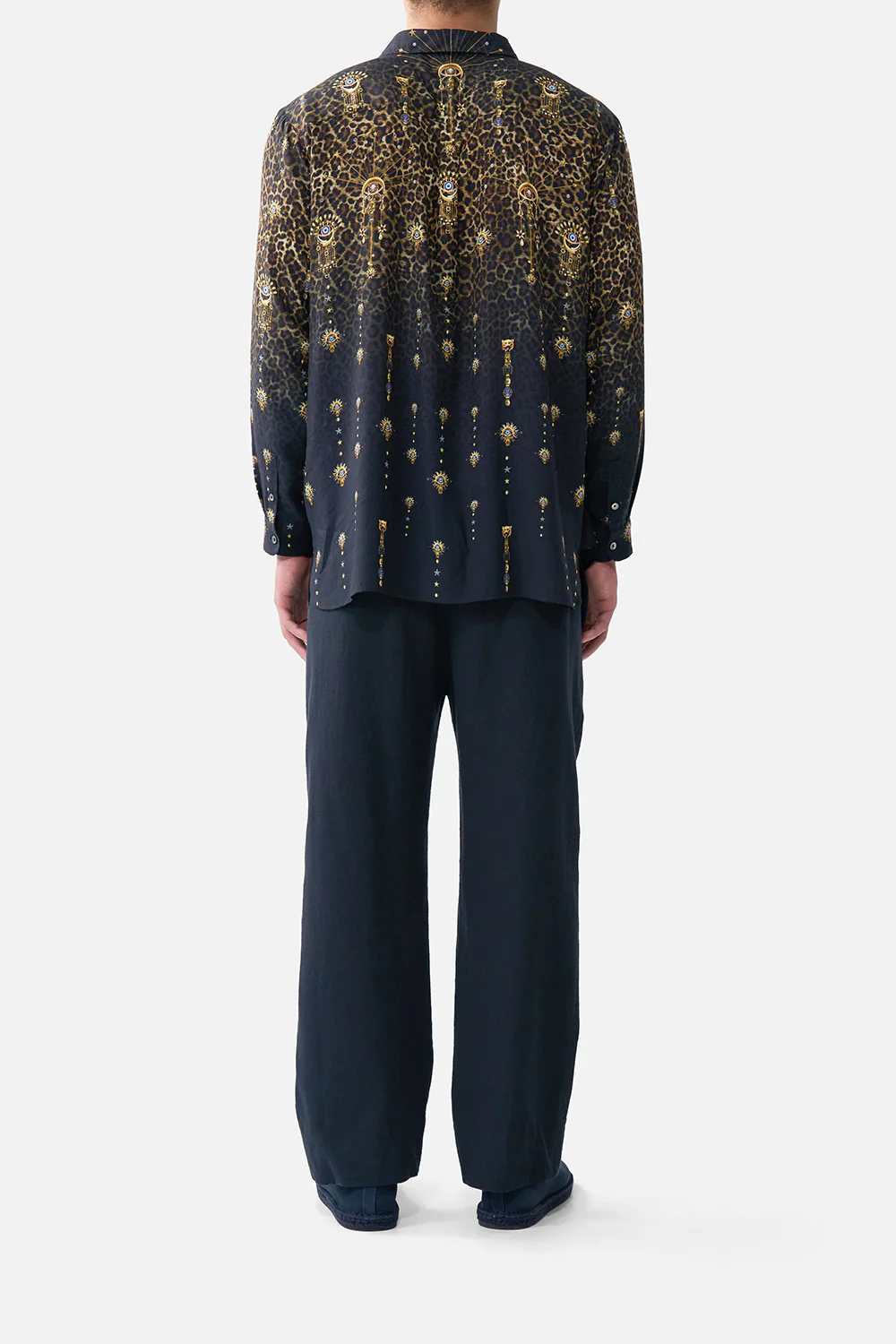 LONG SLEEVE HALF PLACKET TUNIC SHIRT FELINE FOLKLORE - Image 2