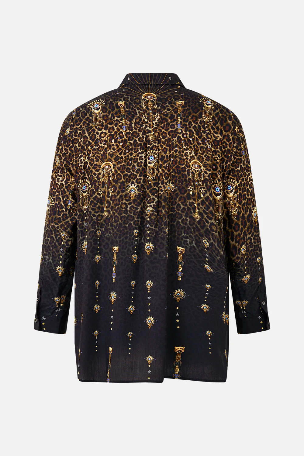 LONG SLEEVE HALF PLACKET TUNIC SHIRT FELINE FOLKLORE - Image 6