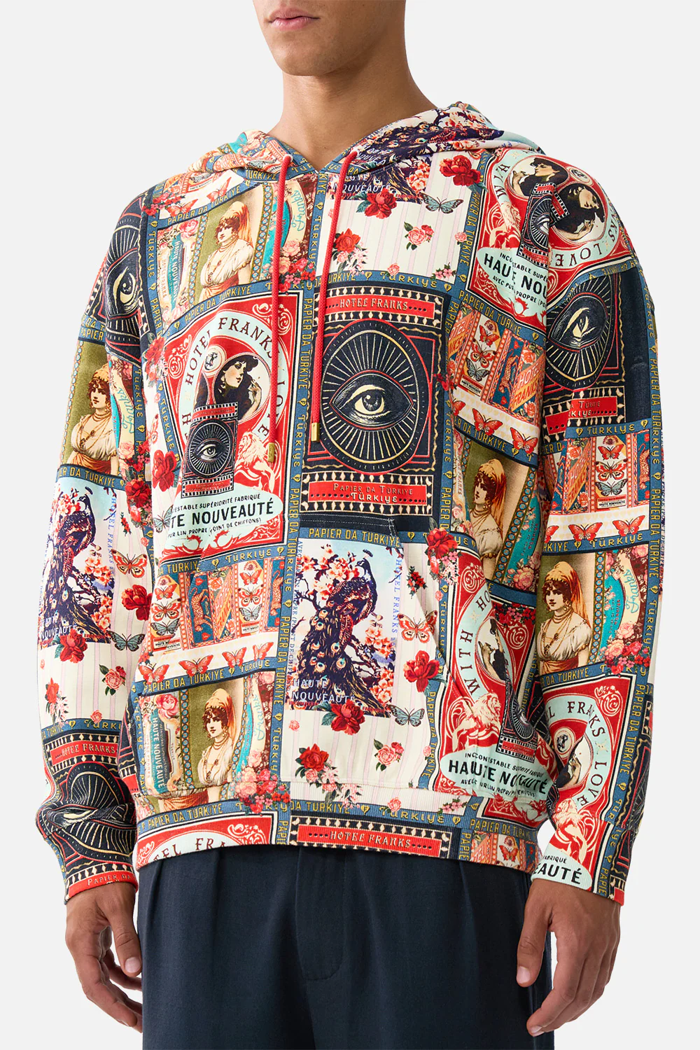 RELAXED FIT OVERSIZED HOODIE W KANGA POCKET HIGH CLASS HOOKAH - Image 5