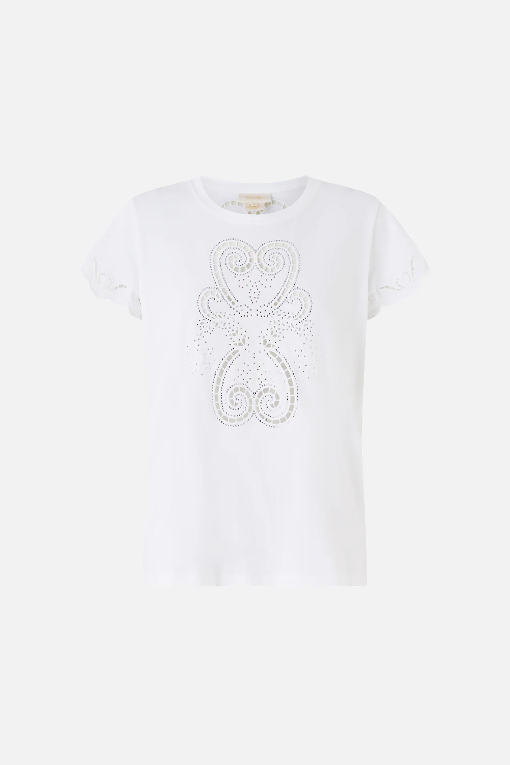 SLIM FIT ROUND NECK T-SHIRT - WHITE ALL ABOUT THAT LACE - Image 3