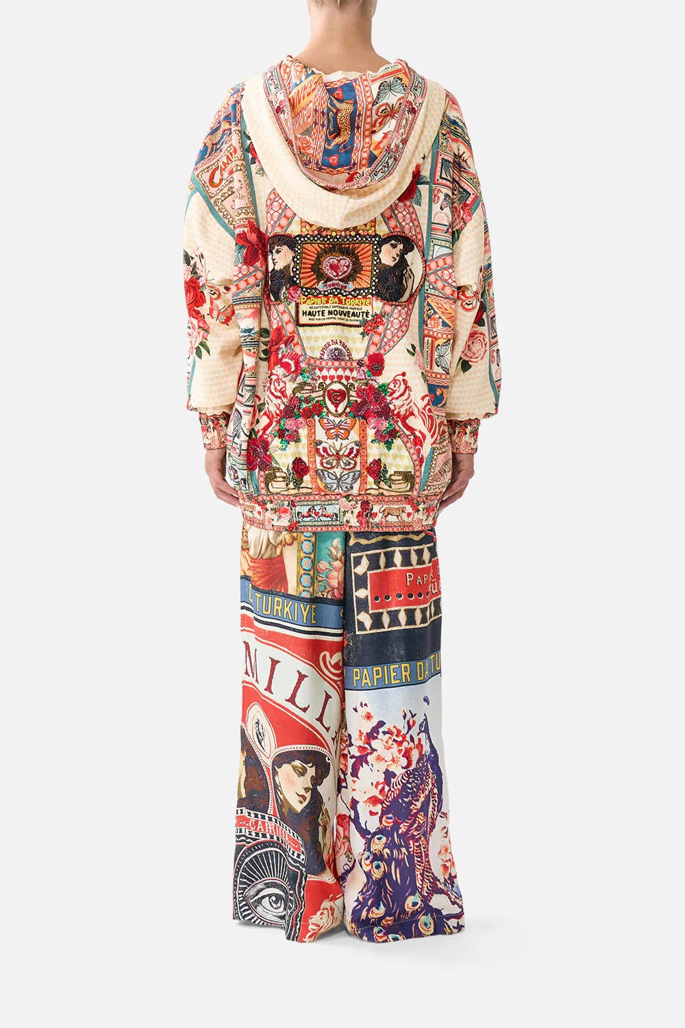 SILK HEM BAND BOYFRIEND HOODIE - MULTI HIGH CLASS HOOKAH - Image 2