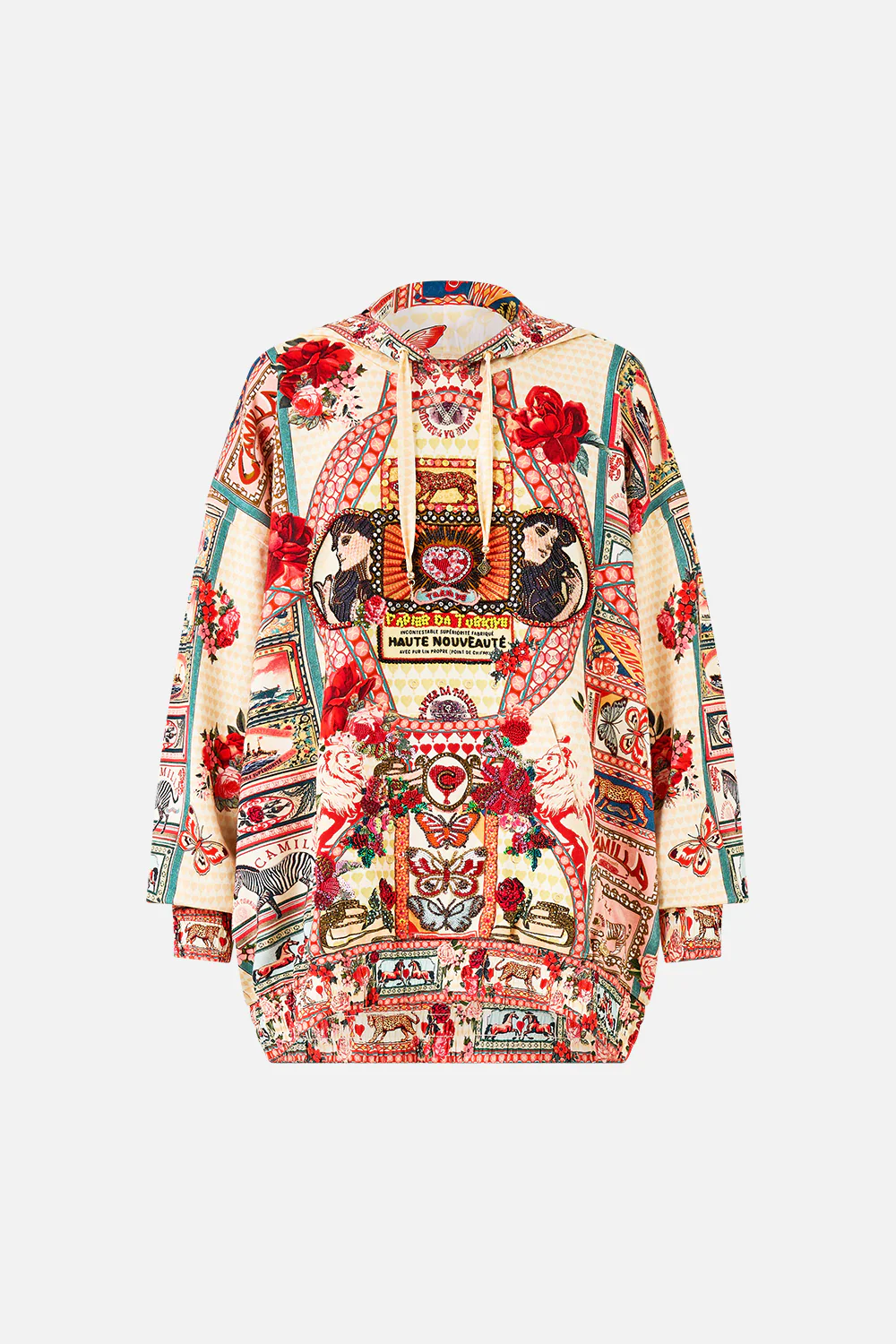 SILK HEM BAND BOYFRIEND HOODIE - MULTI HIGH CLASS HOOKAH - Image 3