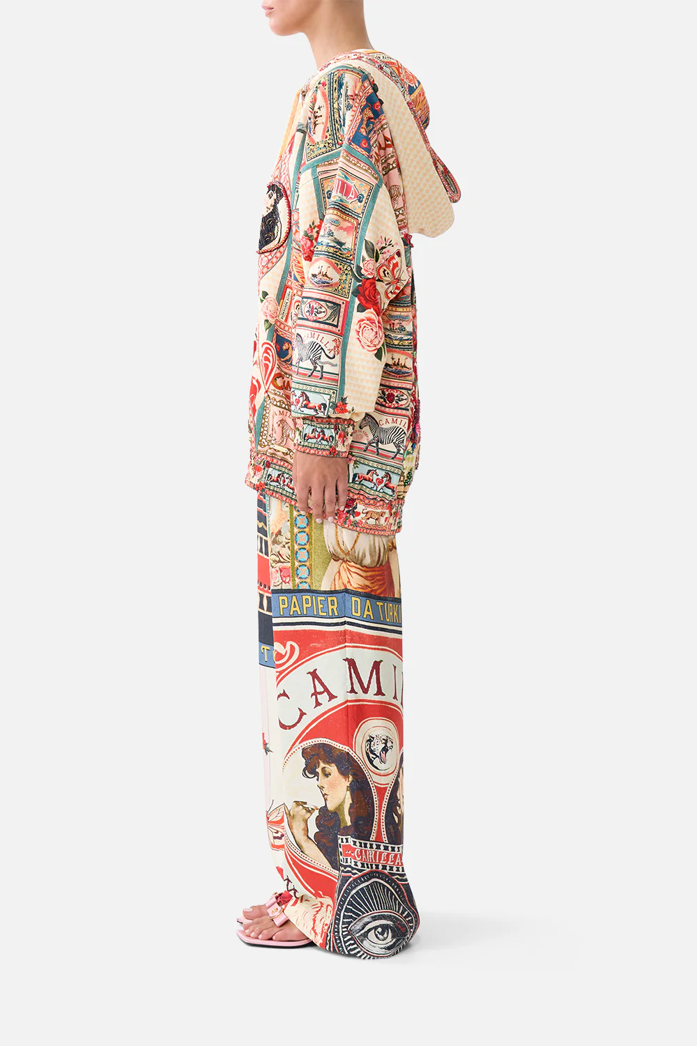 SILK HEM BAND BOYFRIEND HOODIE - MULTI HIGH CLASS HOOKAH - Image 4
