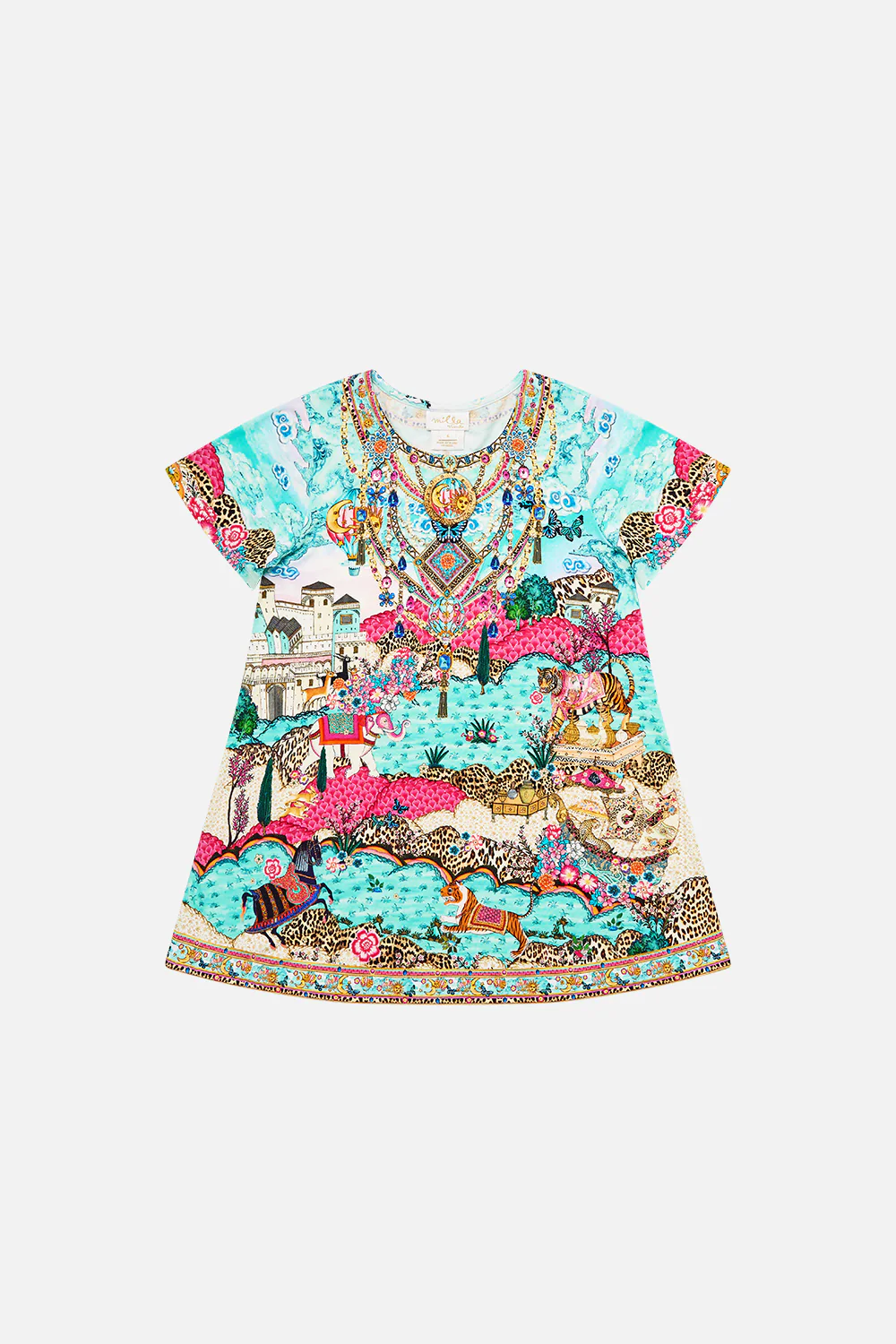 KIDS TEE MINI DRESS WITH FLARE HEM MINIATURE MOMENTS