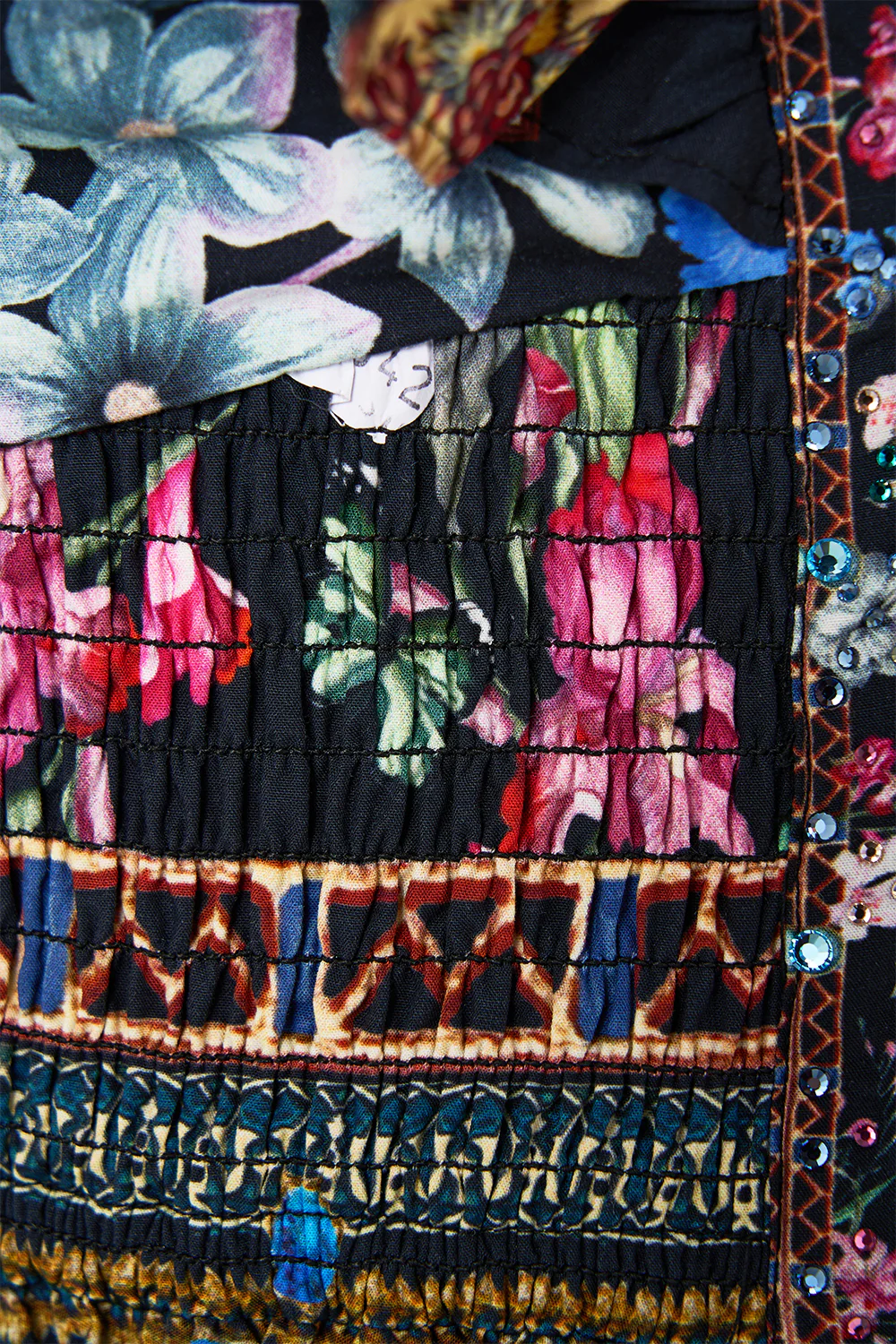 DEEP V FRILL SHORT SLEEVE TOP MIDNIGHT IN MONSERRATE - Image 8