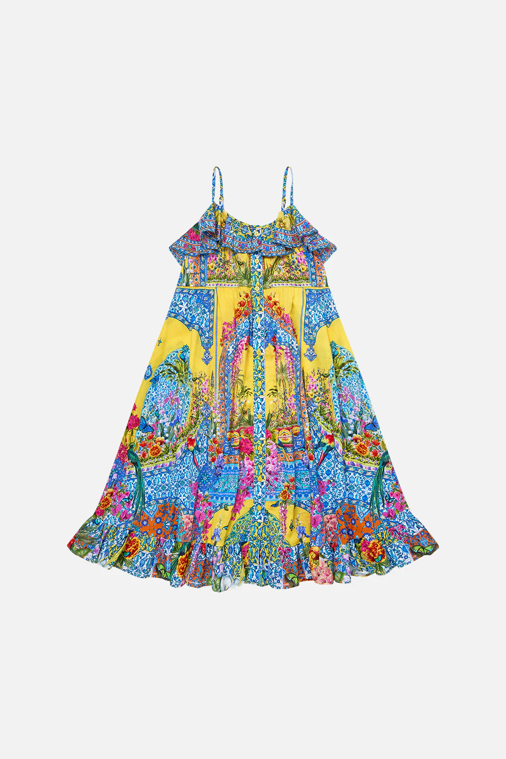 KIDS STRAPPY BUTTON THROUGH FRILL MAXI DRESS SULTANAHMET SUMMER
