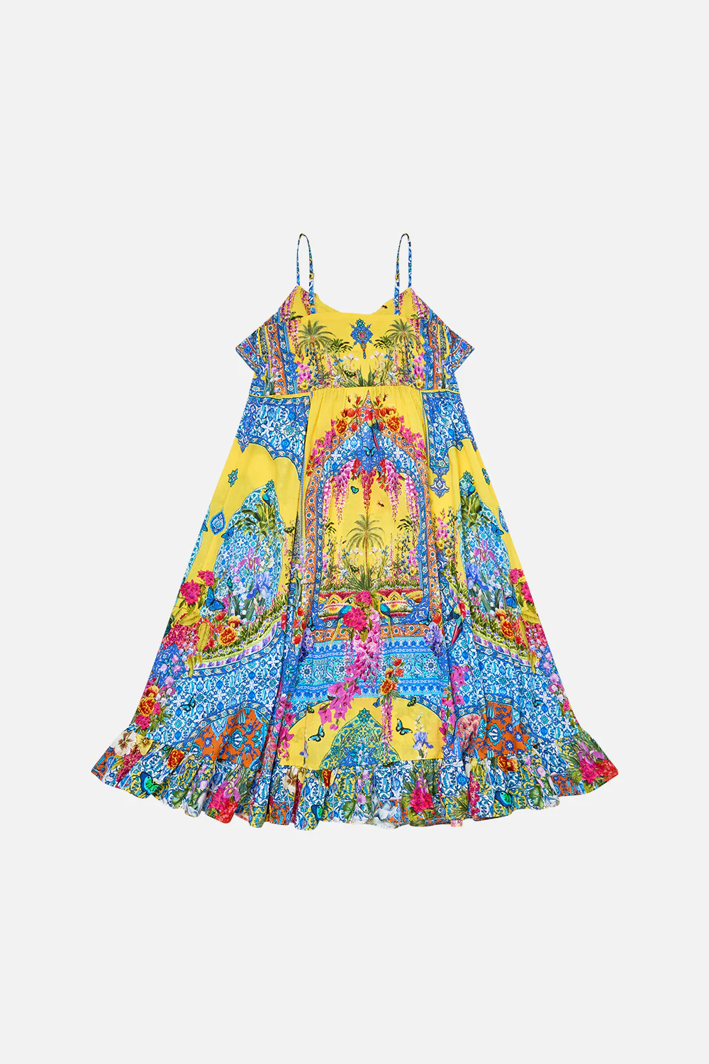 KIDS STRAPPY BUTTON THROUGH FRILL MAXI DRESS SULTANAHMET SUMMER - Image 2