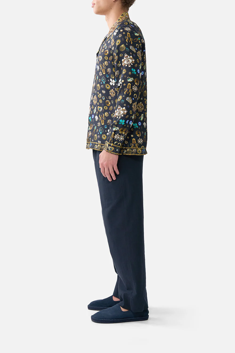 LONG SLEEVE CAMP COLLARED SHIRT AMULETS AND ALCHEMY - Image 4