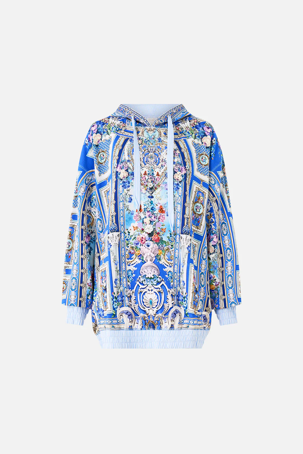 CONTRAST BAND OVERSIZED HOODIE WITH POCKETS OTTOMAN OPULENCE - Image 3