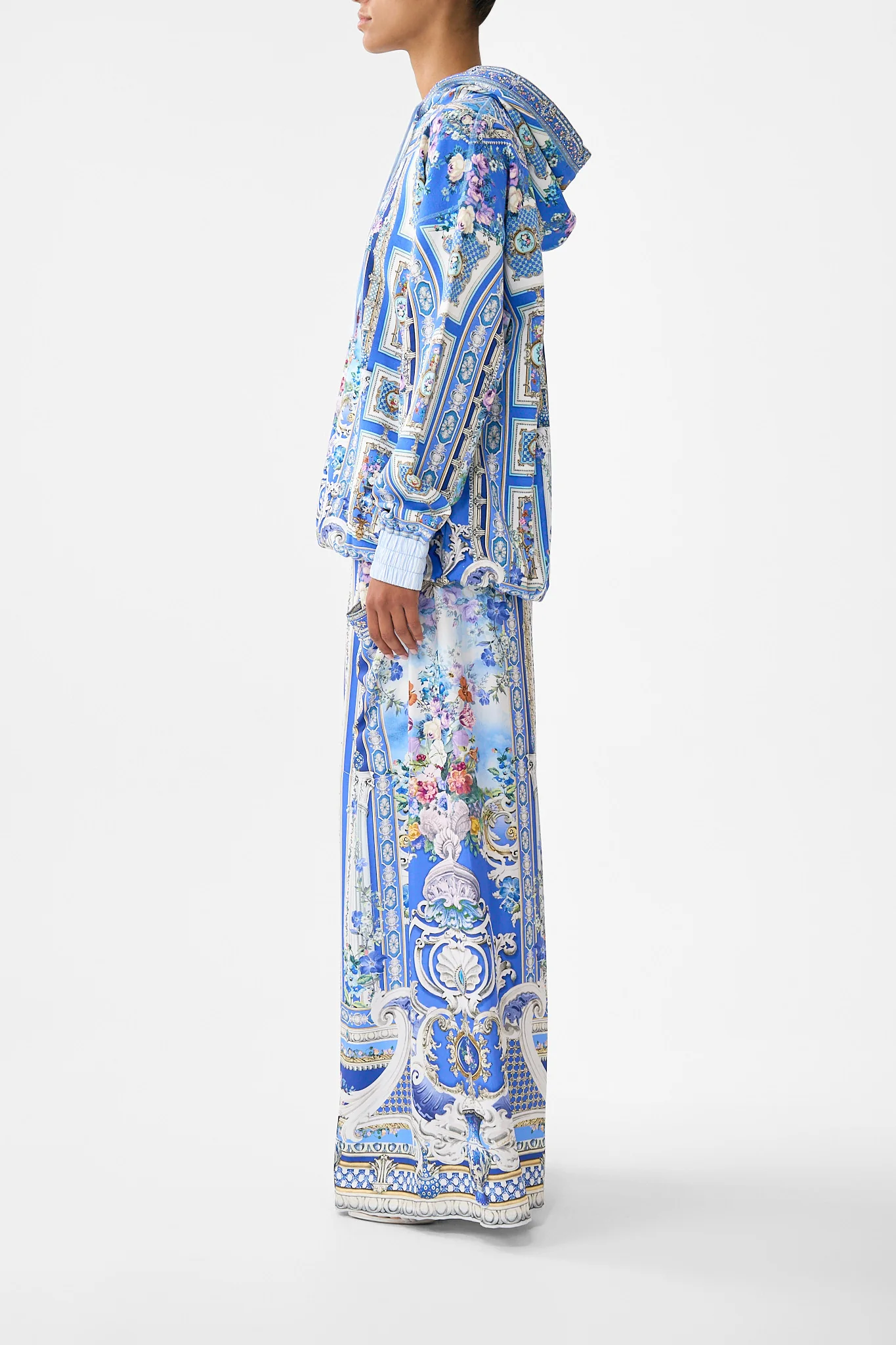 CONTRAST BAND OVERSIZED HOODIE WITH POCKETS OTTOMAN OPULENCE - Image 4