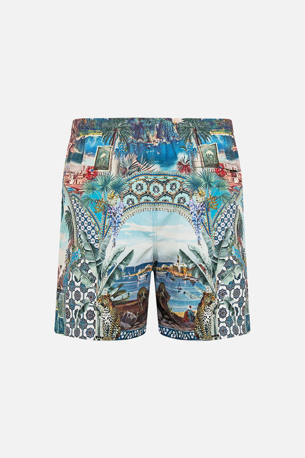 MID LENGTH BOARDSHORT WITH ELASTIC WAIST POSTCARDS & PALM TREES - Image 6