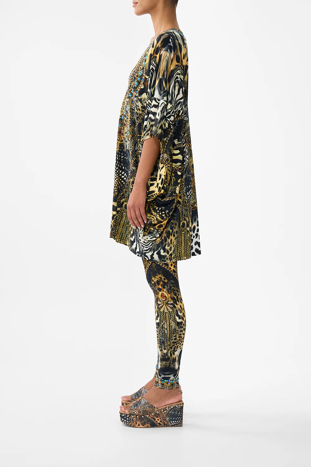 BAT SLEEVE DRESS FELINE FOLKLORE - Image 4