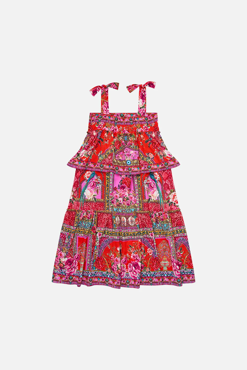 KIDS TIERED MAXI DRESS WITH BOW STRAPS HEIRLOOM EMPIRE - Image 2