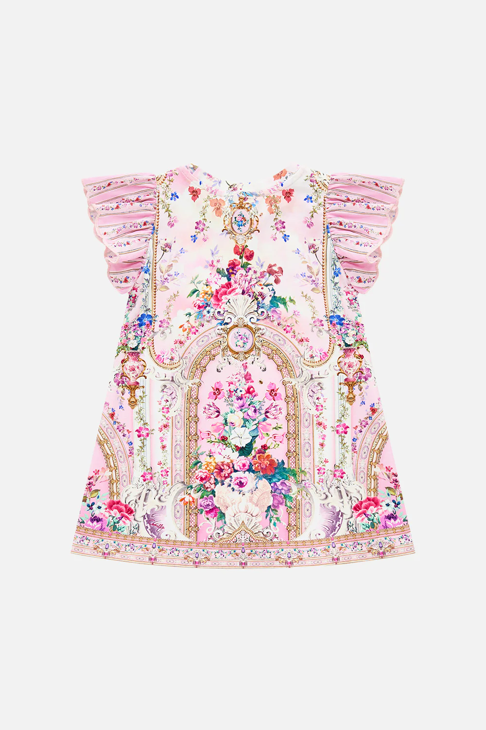 BABIES ANGLAISE SLEEVE TEE DRESS W FLARE HEM PALATIAL PASTELS - Image 2