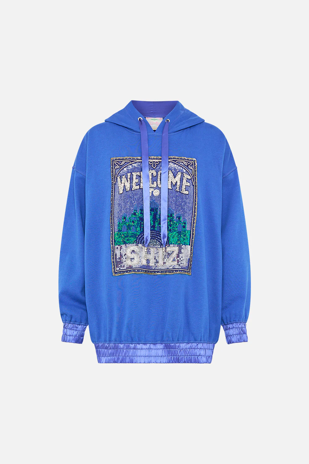 SILK BAND OVERSIZED HOODIE WITH POCKETS- BLUE DEFY GRAVITY - Image 3