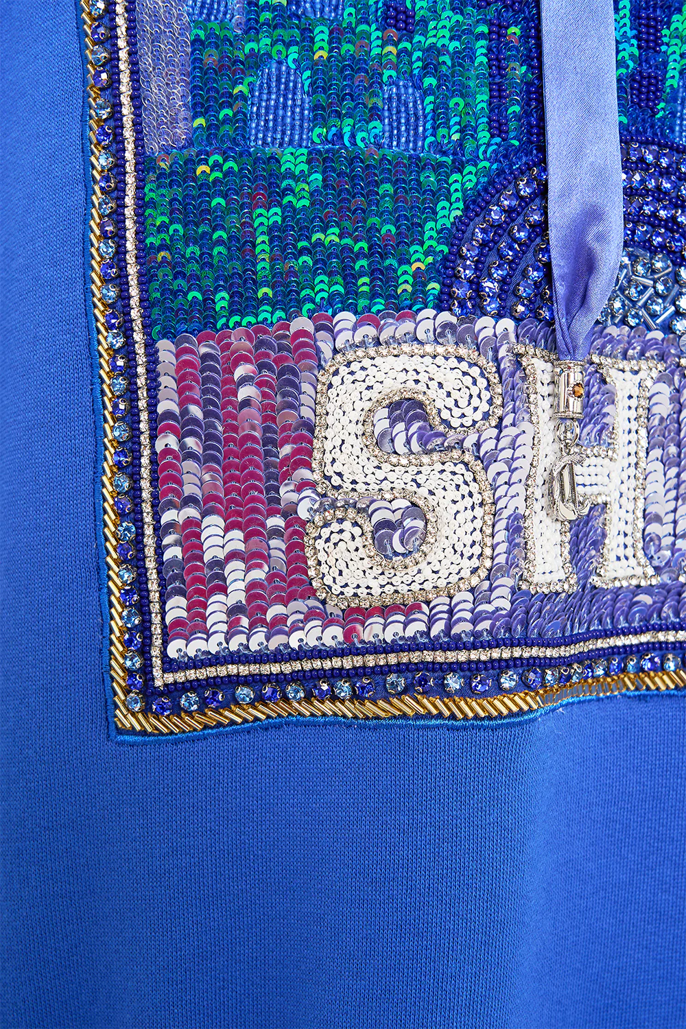 SILK BAND OVERSIZED HOODIE WITH POCKETS- BLUE DEFY GRAVITY - Image 6