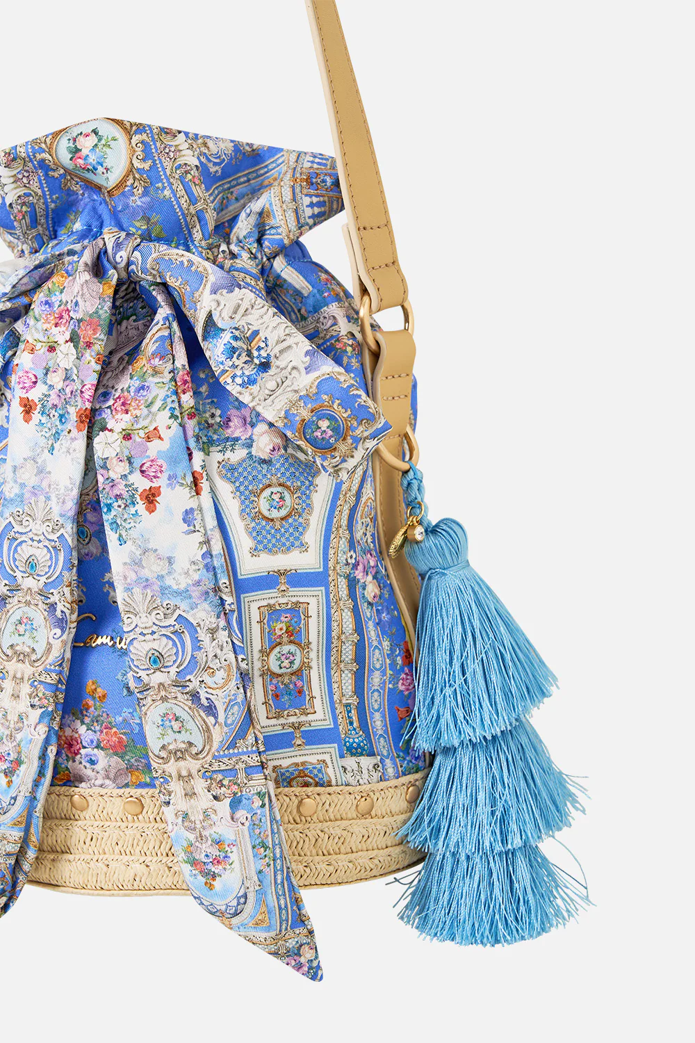 TIE TOP BUCKET BAG WITH TASSELS OTTOMAN OPULENCE - Image 4