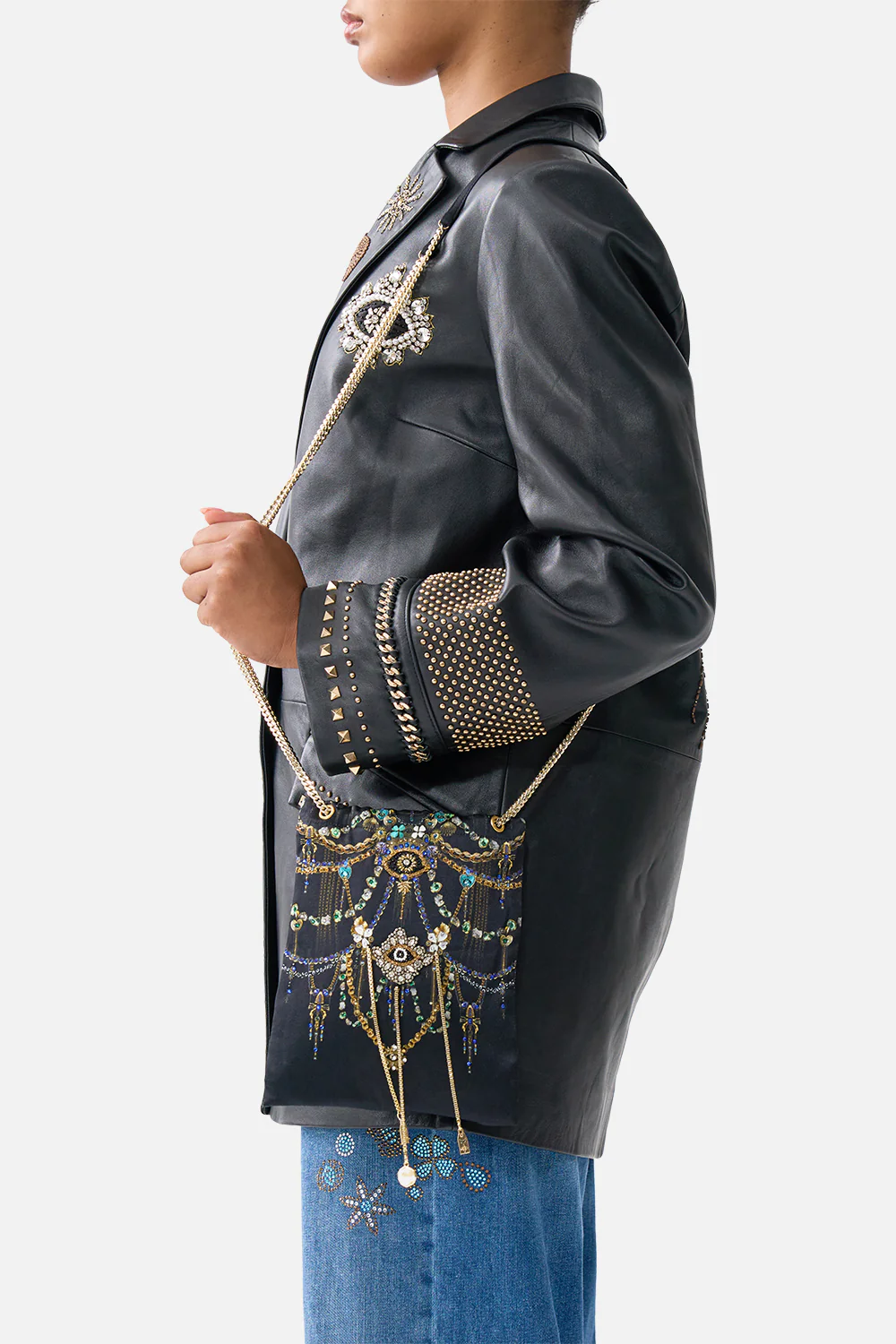 NORTH SOUTH DRAWSTRING BAG WITH CHAIN STRAP AMULETS AND ALCHEMY - Image 5