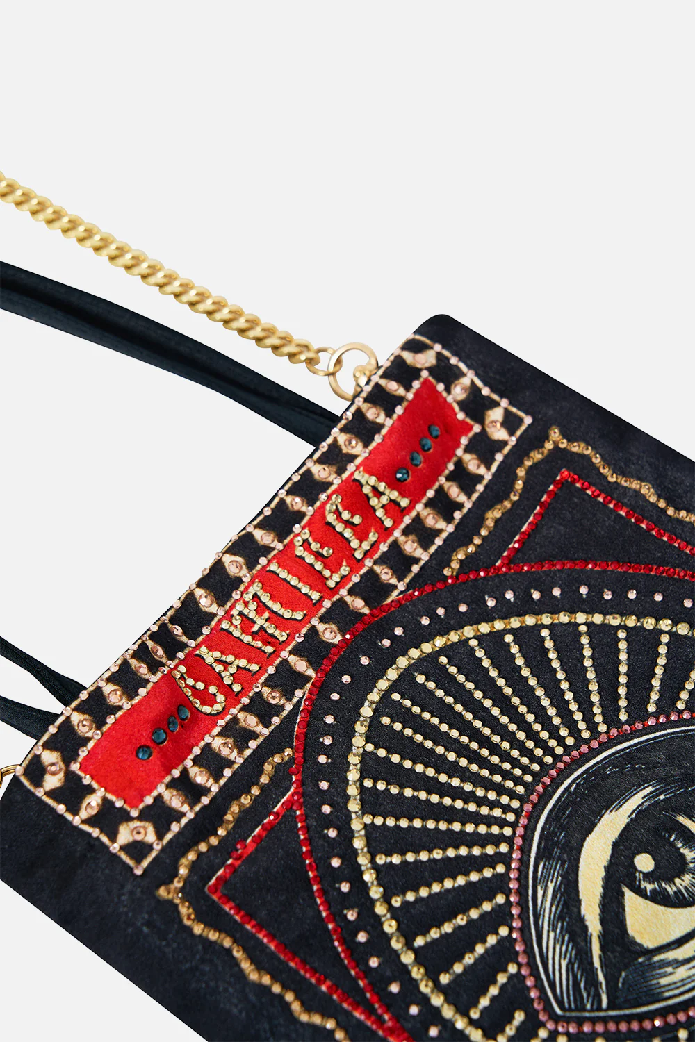 EMBELLISHED MINI TOTE WITH CHAIN STRAP HIGH CLASS HOOKAH - Image 3