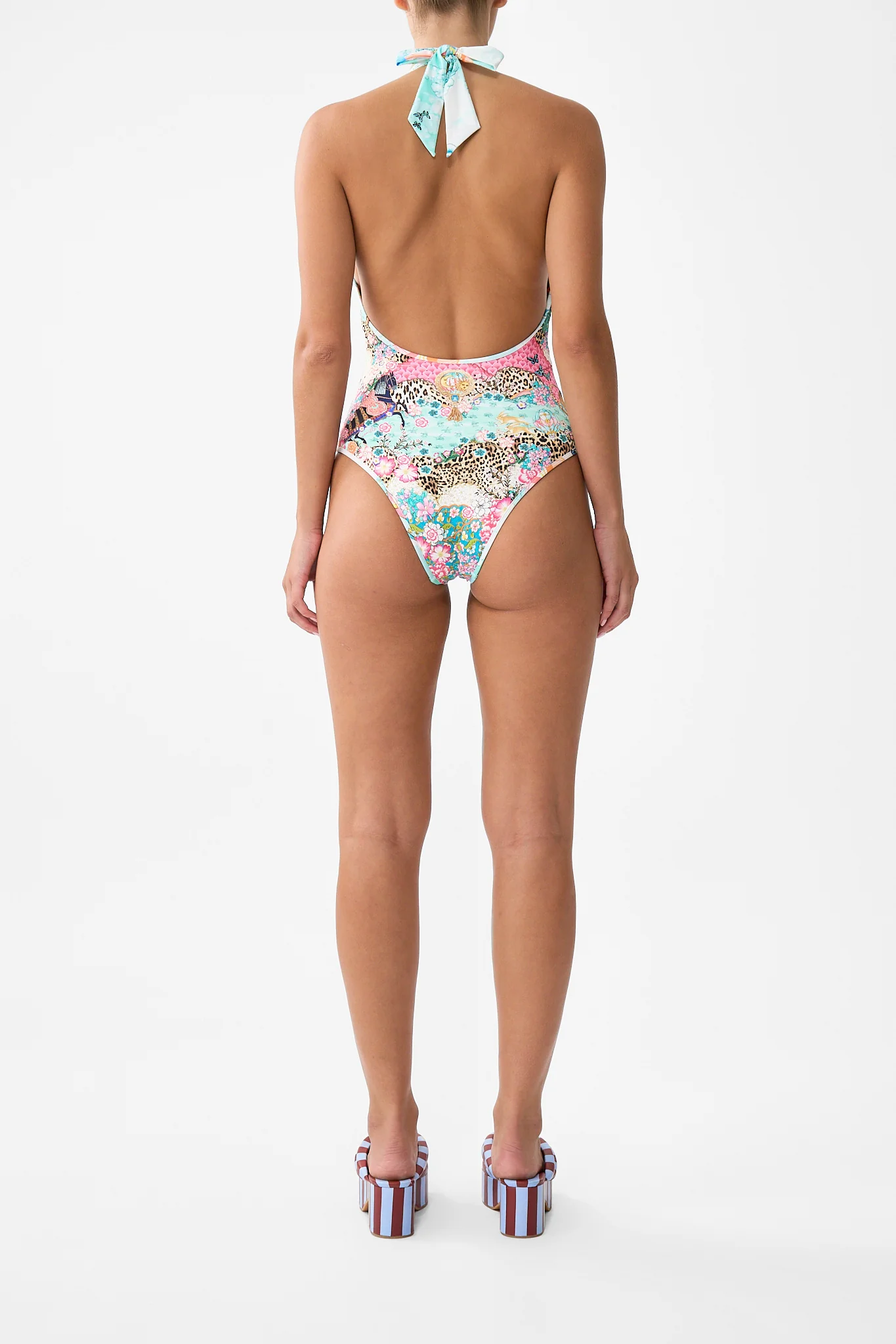 REVERSIBLE BIND EDGE V NECK HALTER ONE PIECE MINIATURE MOMENTS - Image 2