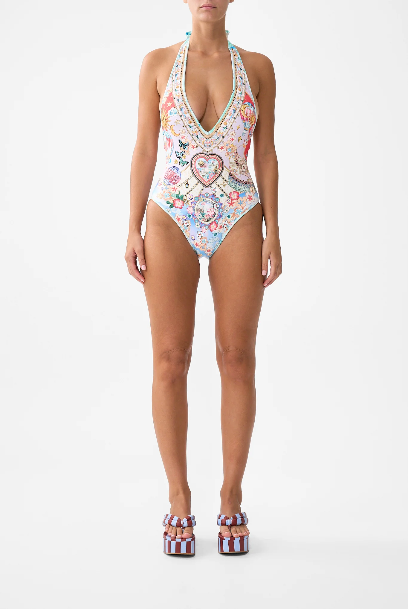 REVERSIBLE BIND EDGE V NECK HALTER ONE PIECE MINIATURE MOMENTS - Image 6