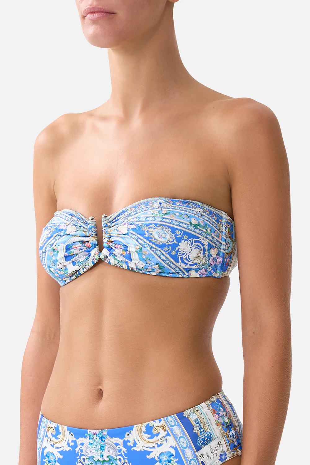 BANDEAU BIKINI TOP WITH U RING FRONT TRIM OTTOMAN OPULENCE - Image 5