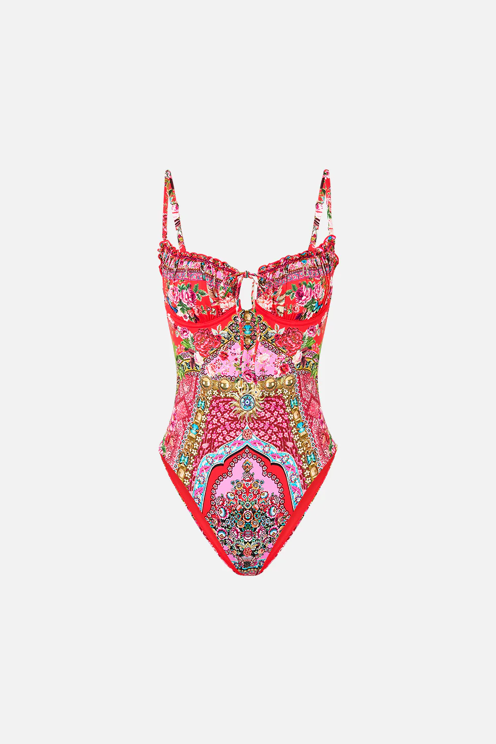 RUCHED CUP UNDERWIRE ONE PIECE WITH FRONT TIE HEIRLOOM EMPIRE - Image 3