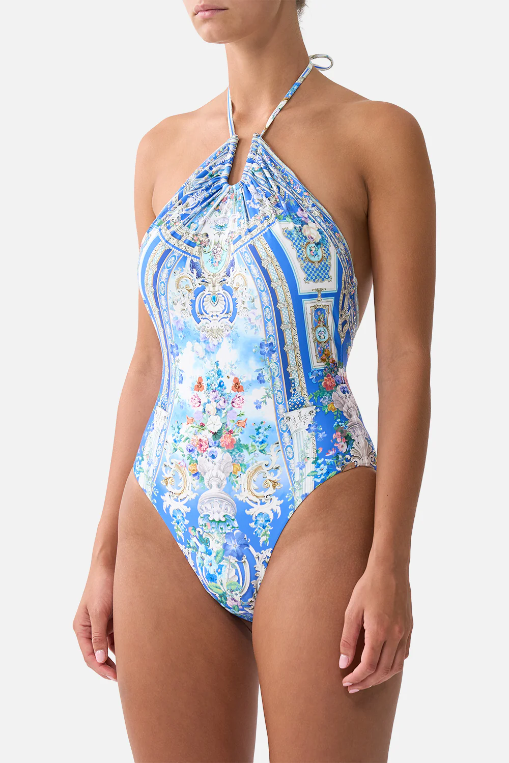 DIAMOND NECK HALTER ONE PIECE WITH U RING FRONT OTTOMAN OPULENCE - Image 5
