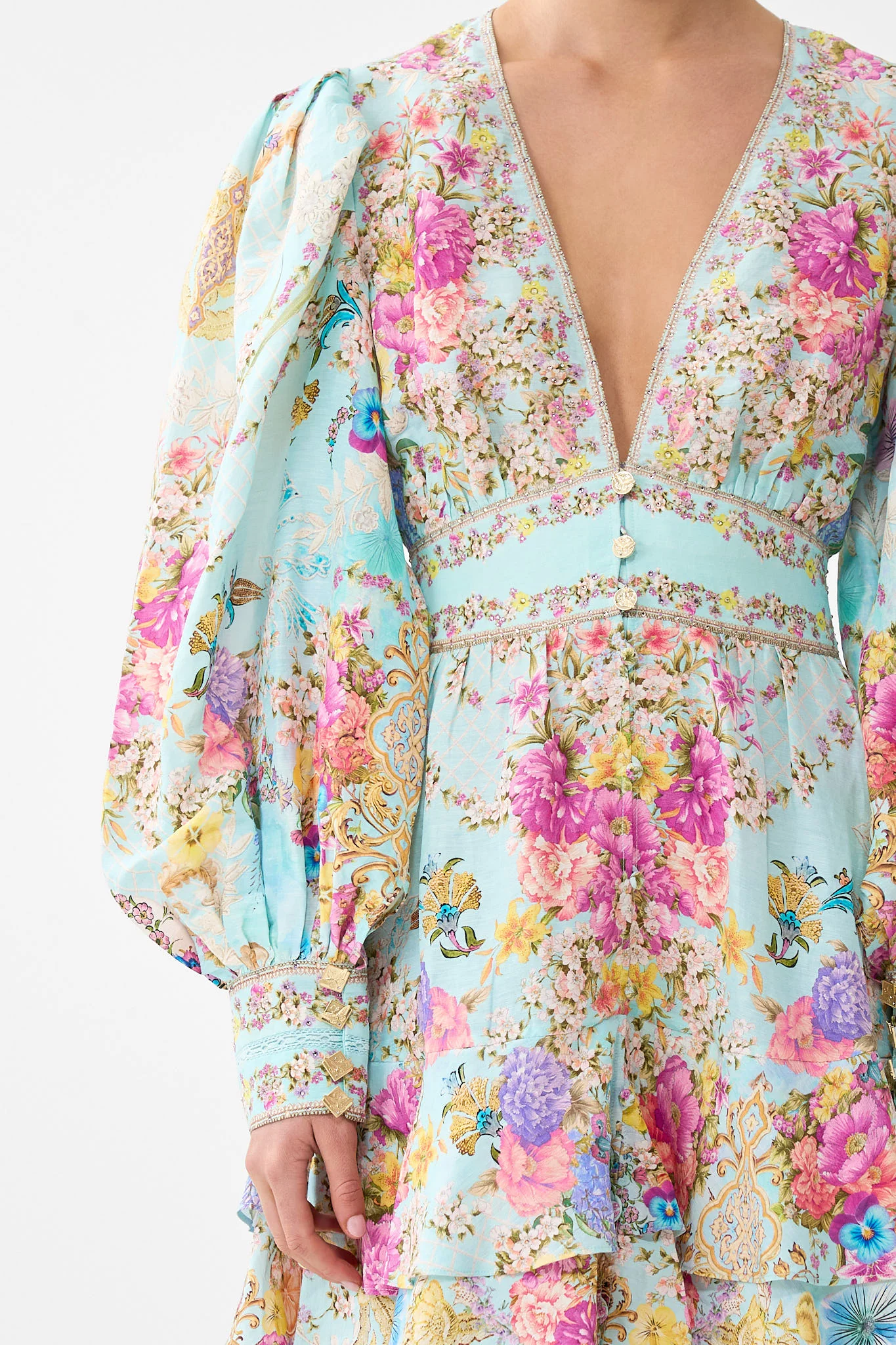 BUTTON FRONT FRILL DRESS BAZAAR BLOOMS - Image 6