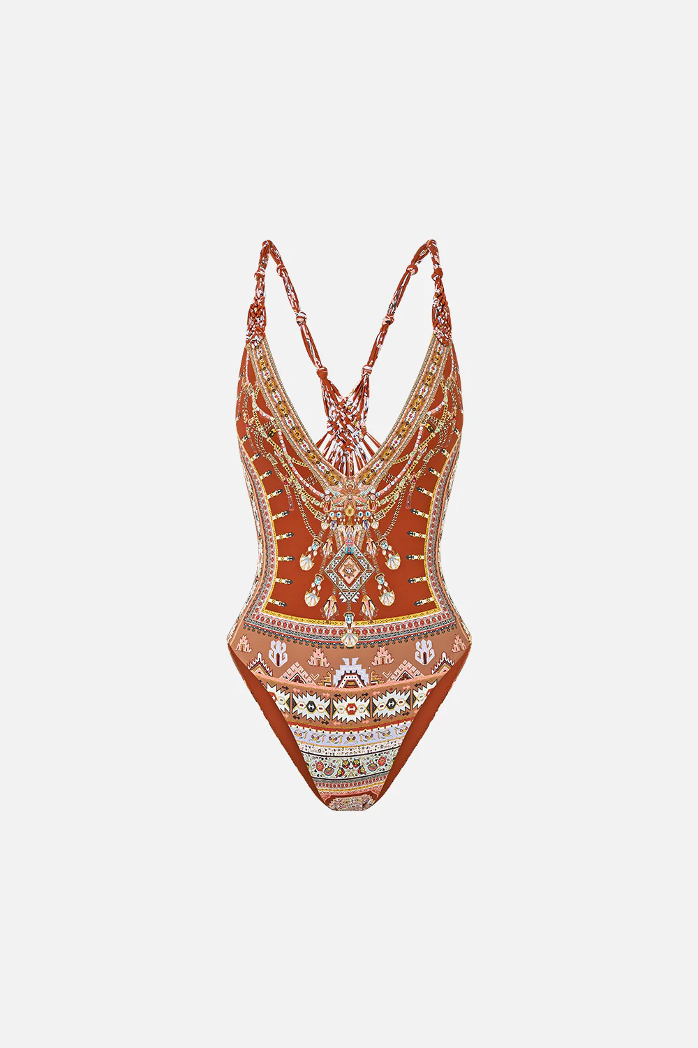 V NECK ONE PIECE WITH MACRAME STRAPS FABRIC OF TIME - Image 3