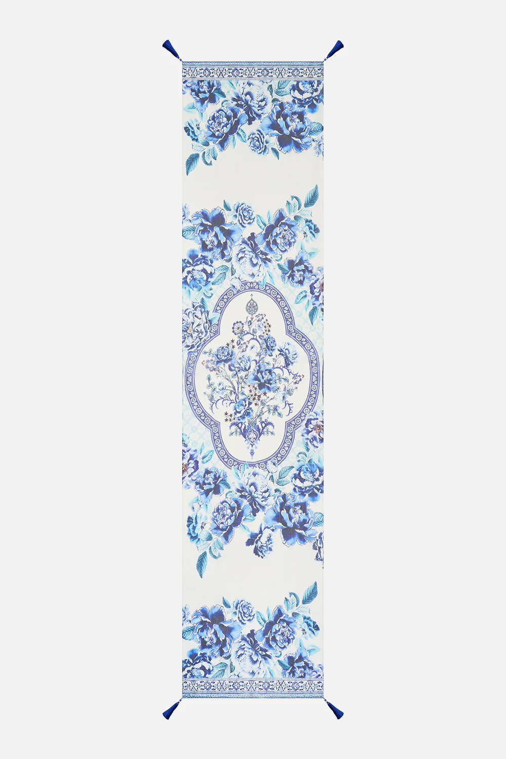LONG SILK CRINKLE CHIFFON SCARF A CERAMIC GARDEN - Image 2