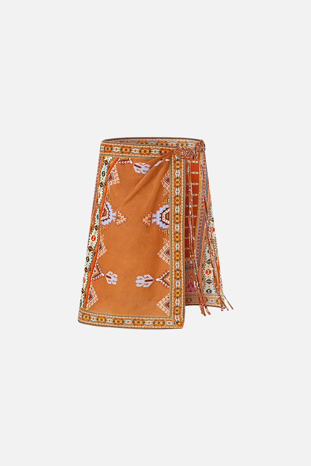 WOVEN SHORT SARONG WITH MACRAME TIE WAIST FABRIC OF TIME - Image 3