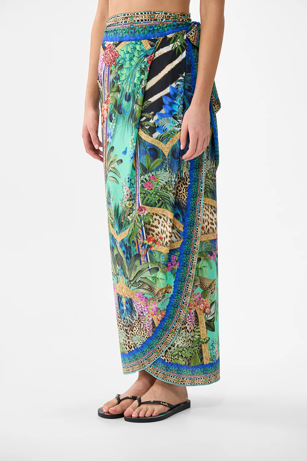 DRAPED WRAP MAXI SARONG WITH TIE WAIST ANIMAL ALCHEMY - Image 5