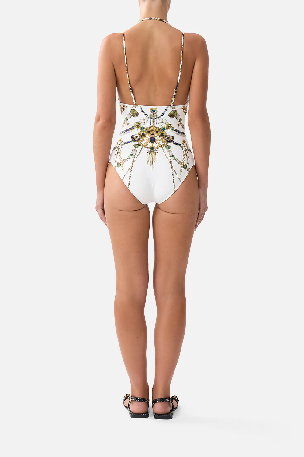 MULTI STRAP HALTER TRI ONE PIECE WITH TRIM CHAIN GANG - Image 2