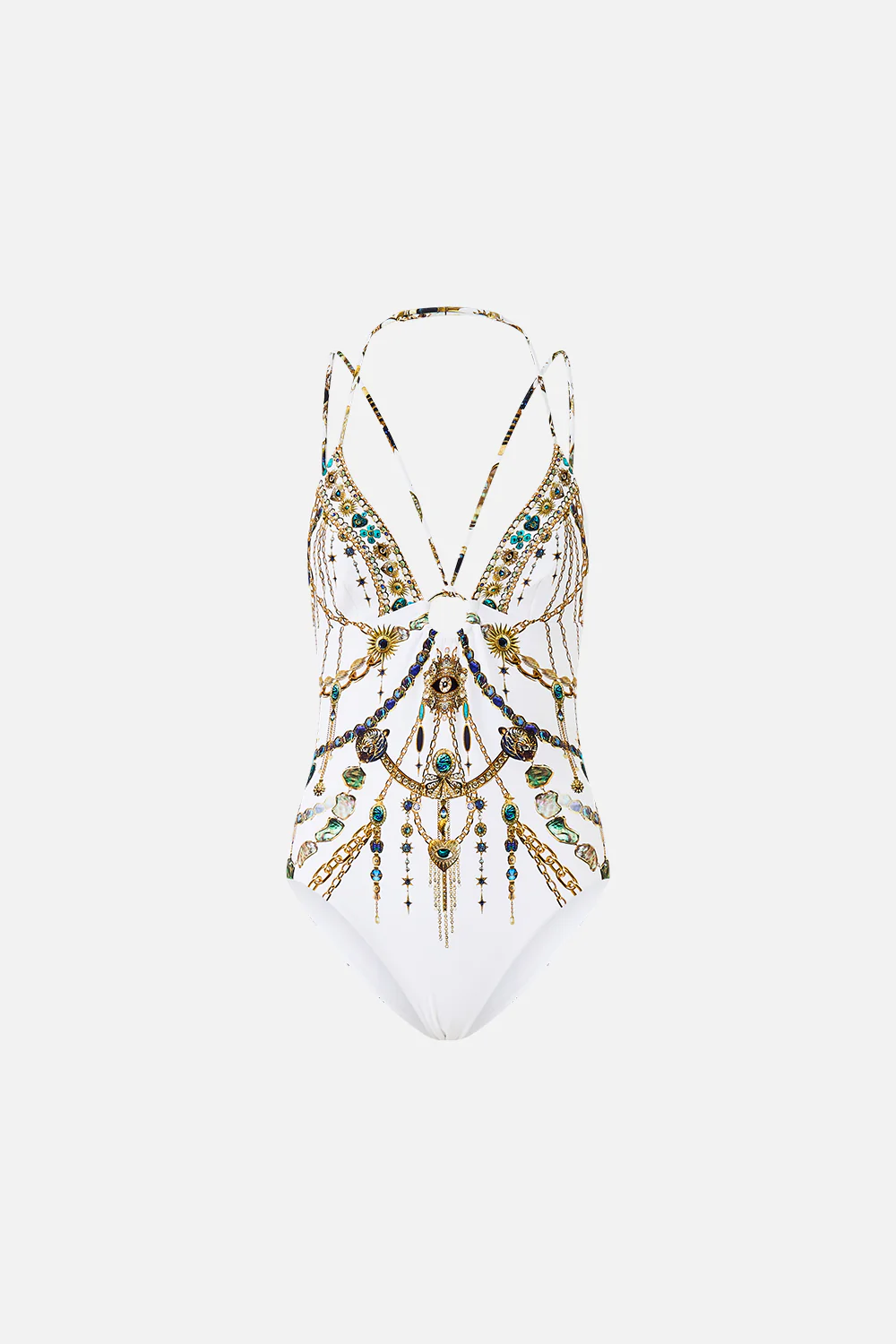 MULTI STRAP HALTER TRI ONE PIECE WITH TRIM CHAIN GANG - Image 3