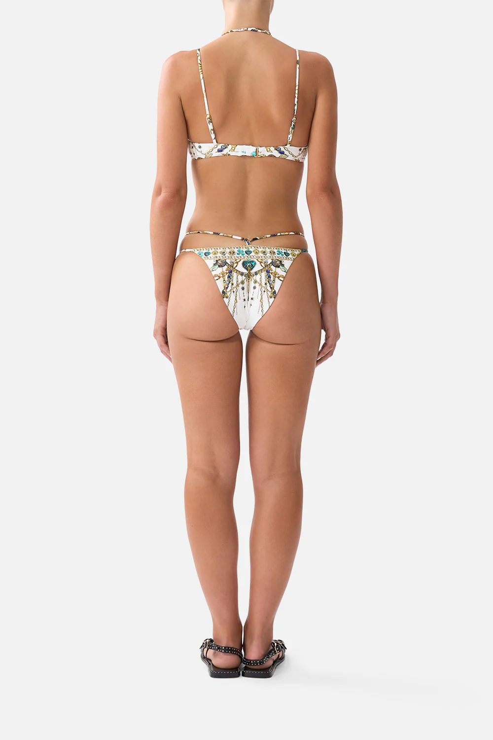 MULTI STRAP HALTER TRI BIKINI TOP WITH TRIM CHAIN GANG - Image 2