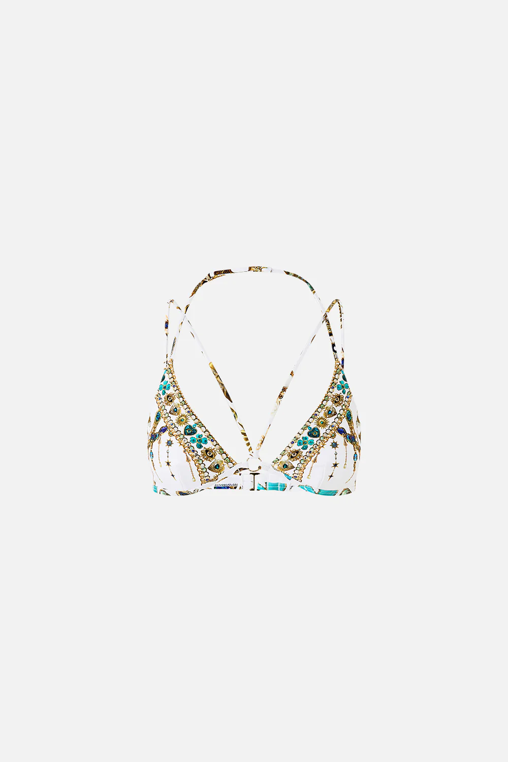 MULTI STRAP HALTER TRI BIKINI TOP WITH TRIM CHAIN GANG - Image 3