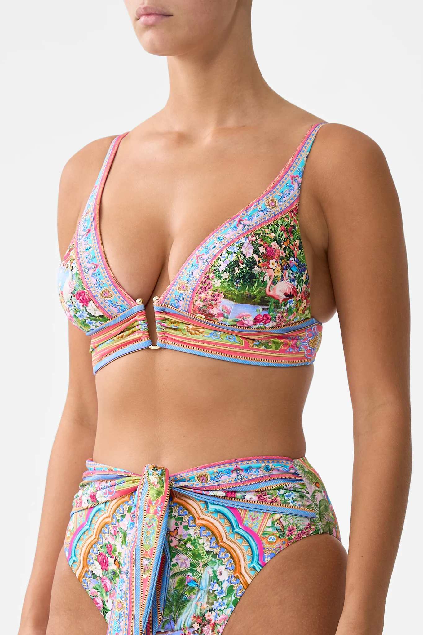 HIGH TRI BIKINI TOP WITH U RING FRONT TRIM TURKISH DELIGHT - Image 5
