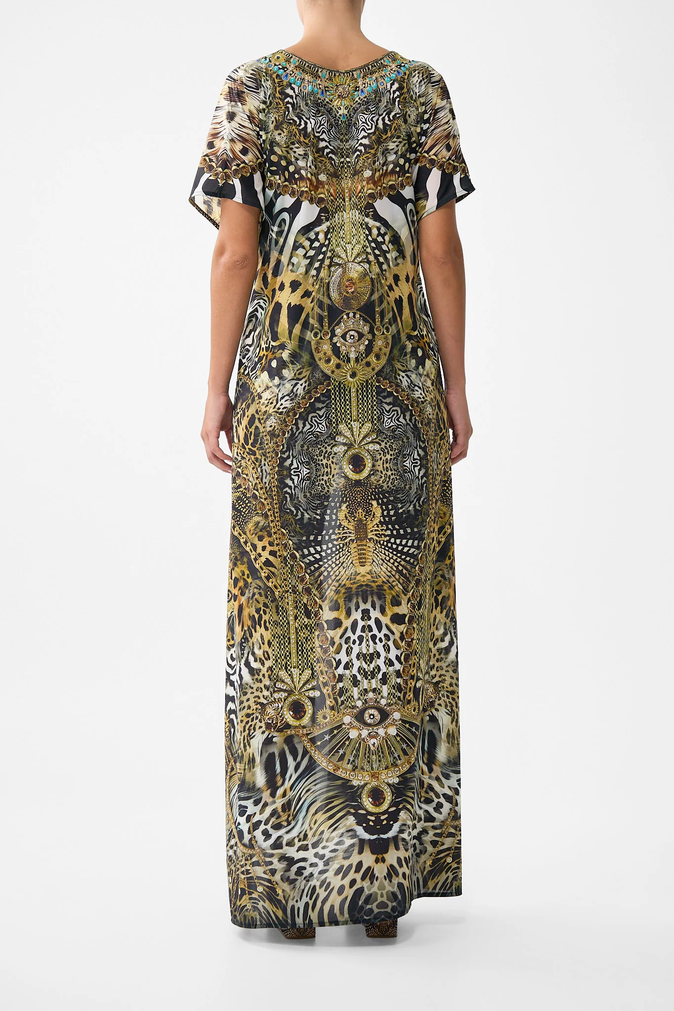 FRONT SPLIT BEACH MAXI DRESS WITH CHAIN FELINE FOLKLORE - Image 2