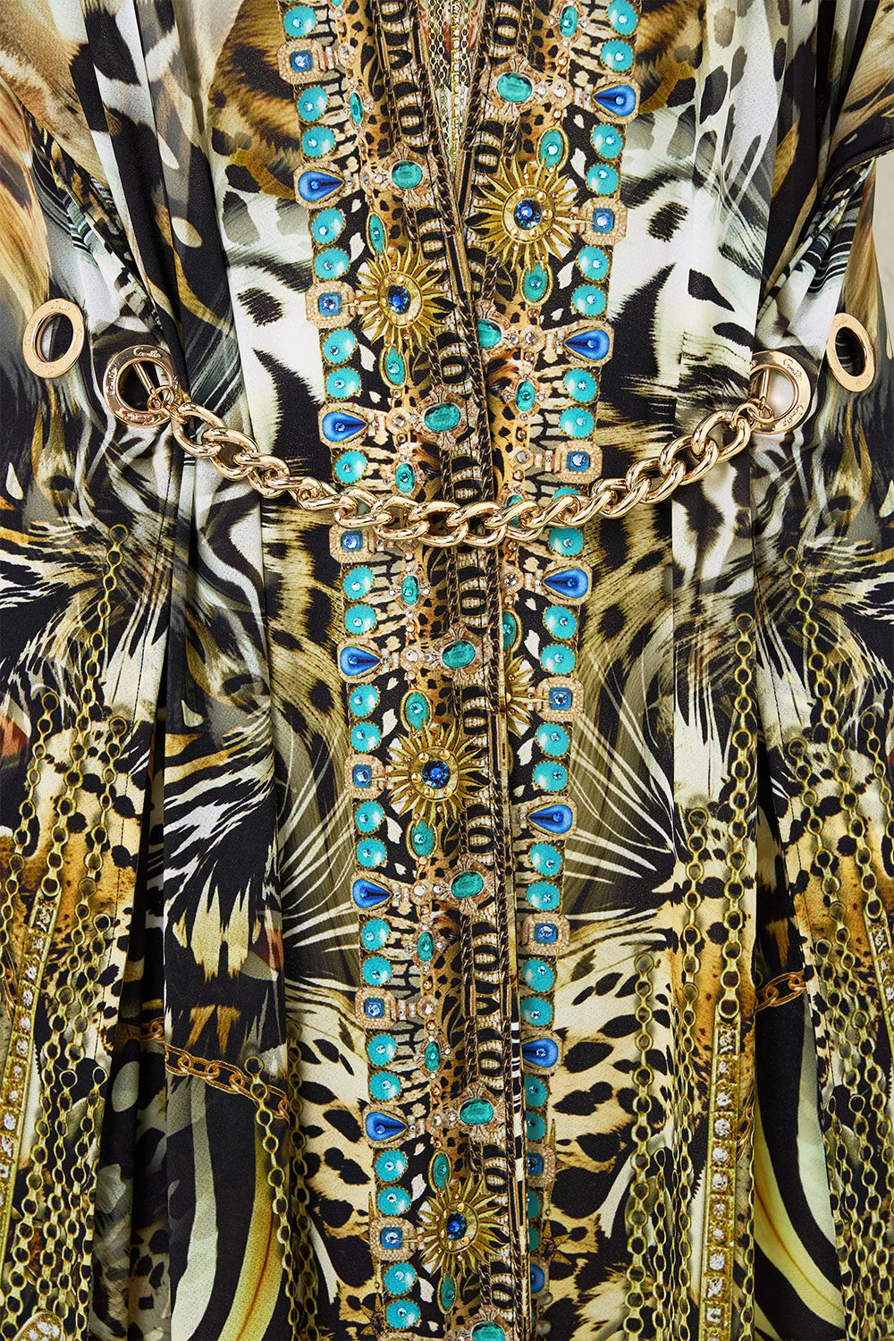 FRONT SPLIT BEACH MAXI DRESS WITH CHAIN FELINE FOLKLORE - Image 8
