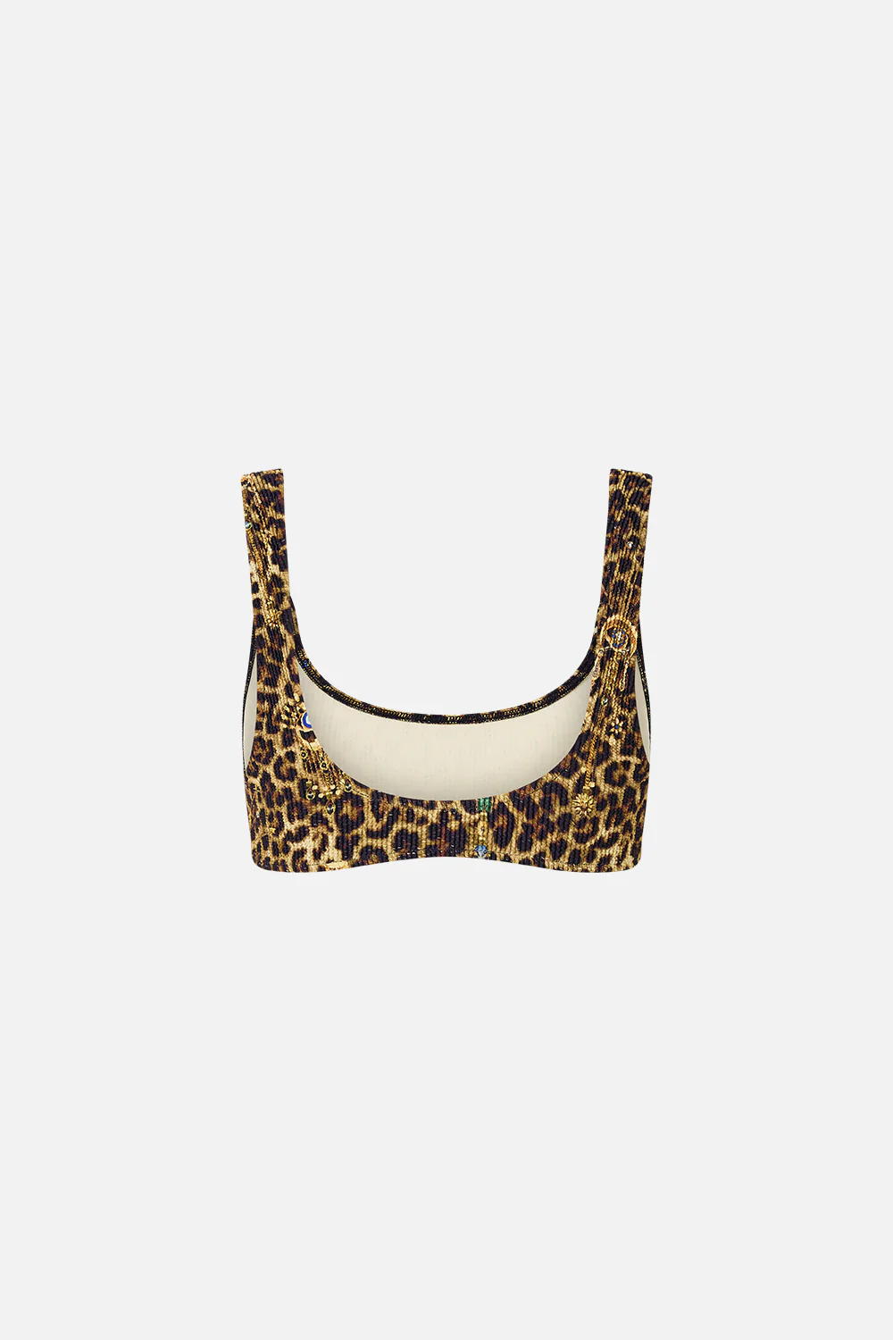 CRINKLE STRETCH CROP BIKINI TOP WITH STRAP TRIMS FELINE FOLKLORE - Image 6