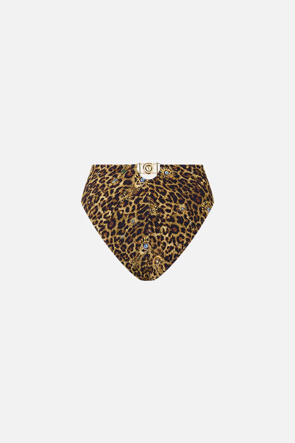 CRINKLE STRETCH HIGH WAIST BIKINI BOTTOM WITH BACK TRIM FELINE FOLKLORE - Image 6