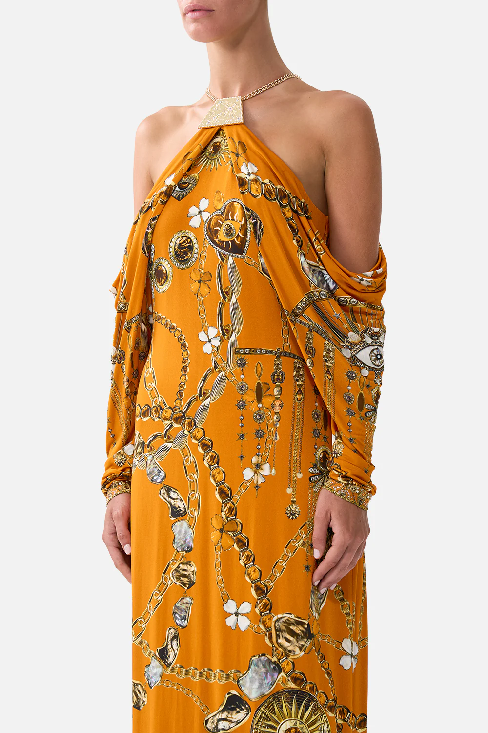 DRAPED SLEEVE DRESS WITH HARDWARE TALISMANS OF TURKIYE - Image 5